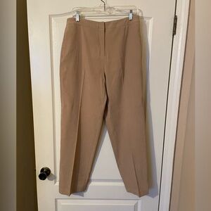 Vintage Talbots Stretch Trouser Pants Size 12 Flat Front 90s Tan Office Work EUC